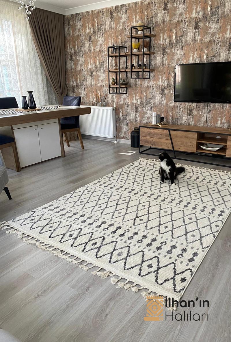 Türkmen Halı Havana Serisi Makine Halısı 80x150 01 Gri